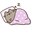 Pusheen Napping under a Blanket Gray Purple Pointer