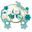 Cookie Run Pom-Pom Dough Cookie and a Spore Cyan Green Pointer