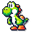 Super Mario Yoshi and Fireball Pixel Green Orange White Pointer