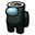Among Us Black Sushi Roll Character White Pointer