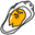 Gudetama Resting on an Oyster Shell White Orange Pointer