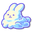 Cute Smiling Cloud Bunny White Blue Pointer