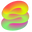 Colorful 3D Abstract Fluid Shapes Orange Green Pointer