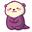 Kawaii Sea Otter with its Shell Beige Purple Pointer
