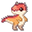 Purple and Orange Baby Dinosaurs Pixel Red Pointer