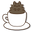 Pusheen Cappuccino and Pip Coffee Black White Pointer