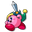 Kirby Wielding a Sword Pink Gray Pointer