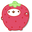 Molang in a Strawberry Costume Red White Pointer