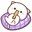 Mochi Mochi Peach Cat Eating Taiyaki White  Purple Pointer