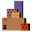 Deliveryman: Backpack and Boxes Brown Blue Pointer