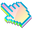 3D Morning Fog Pixel Pink Yellow Pointer