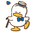 Sanrio Pekkle with his Cane and Hat White Yellow Blue Pointer