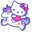 Hello Kitty with Unicorn and Shooting Star White Pink Purple Pointer