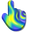 Lime Blue Ripple Fluid Green Pointer