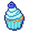 Blueberry Cupcake and Donut Pixel Cyan Blue Pointer