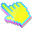 3D Lime Candy Pixel Green Blue Pointer