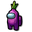 Among Us Purple Red Onion Character Green Pointer