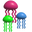 Simple 3D Colorful Jellyfish Pink Green Blue Pointer