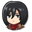 Chibi Attack on Titan Mikasa Ackerman and her Red Scarf Black Beige Pointer