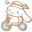 Sanrio Cinnamoroll with a Straw Hat and a Bike White Blue Pointer