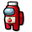 Among Us Red Ketchup Bottle Character White Pointer