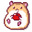 Hamster with Cherry Pixel Orange White Red Pointer