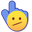 Smiley with Diagonal Mouth Yellow Blue Pointer