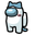 Among Us White Hachiware Character Blue Pointer