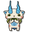 Yo-kai Watch Komasan and his Hitodama Flame White Blue Pointer