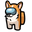 Among Us Orange Corgi Character White Pointer