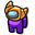 Among Us Purple Character in a Croissant Hat Orange Pointer