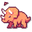 Cute T-Rex and Triceratops Dinosaurs Pixel Orange Pointer