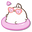 Molang and Piu Piu on Swim Rings White Pink Pointer