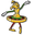 Cuphead Pirouletta and a Pink Poker Chip Yellow Green Pointer