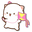 Mochi Mochi Peach Cat with a Kite White Pink Yellow Pointer