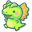 Cute Dino Dilophosaurus Green Orange Pointer