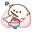 Mochi Mochi Peach Cat Eating Shave Ice White Pink Blue Pointer