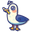 Kawaii Seagull with a French Fry White Blue Pointer