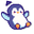 Baby Penguin Pixel Blue White Pointer