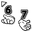 6-7 Numbers and Hands Six Seven Meme White Black Pointer