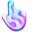 Flowing Holographic Wave Fluid Purple Cyan Pointer