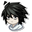 Chibi Death Note L Lawliet and his L Symbol Black White Pointer
