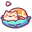 Kawaii Sleepy Orange Cat Yellow Blue Pointer