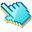 3D Blue and Gold Macaw Pixel Cyan Pointer