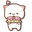 Mochi Mochi Peach Cat and a Cherry Cake White Pink Pointer