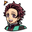 Demon Slayer Tanjiro Kamado and his Sun Breathing Technique Beige Black Pointer