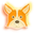 Orange Corgi Dog and Paw Neon cursor – Custom Cursor browser extension