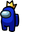 Among Us Blue Character in Crown Pointer