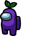 Among Us Purple Character in Plant Hat cursor  Custom Cursor