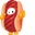 Fall Guys Character in Hot Dog Costume Pointer
